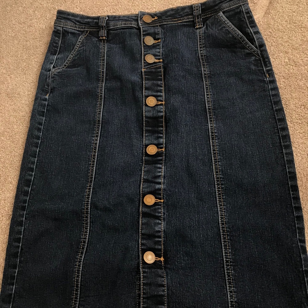 Christopher&Banks Dark denim jean skirt